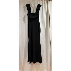 Cider Black Dress Square Neck Bodycon Mermaid Maxi Evening Banquet Party Size M